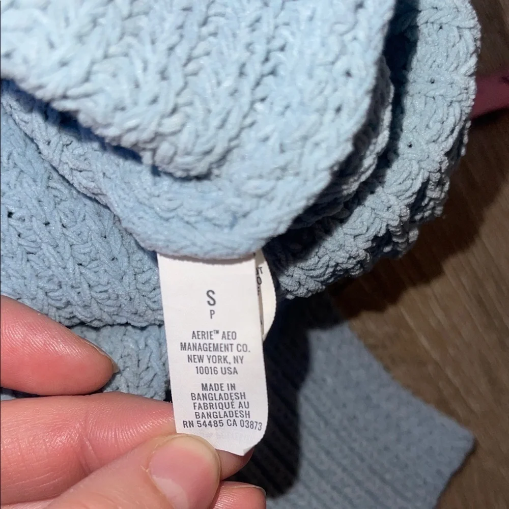 Aerie Light Blue Crew Neck Sweater oversized small pullover - Picture 5 of 7